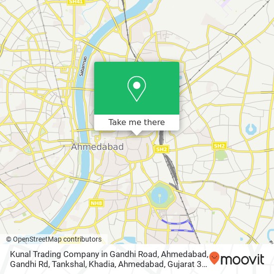 Kunal Trading Company in Gandhi Road, Ahmedabad, Gandhi Rd, Tankshal, Khadia, Ahmedabad, Gujarat 38 map