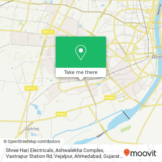 Shree Hari Electricals, Ashwalekha Complex, Vastrapur Station Rd, Vejalpur, Ahmedabad, Gujarat 3800 map