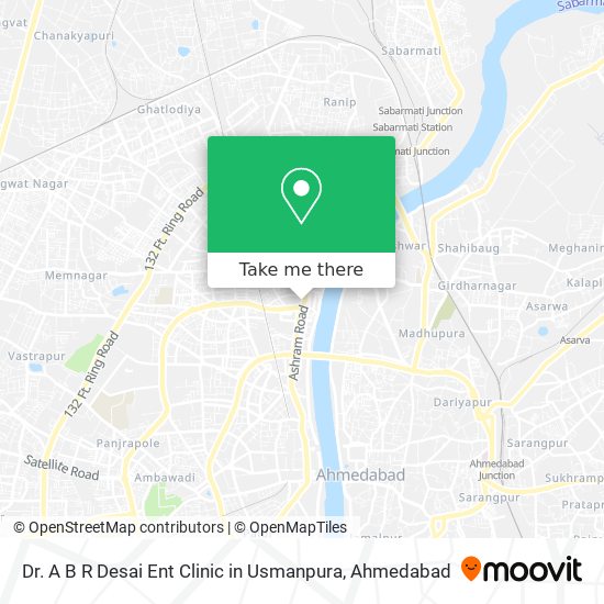 Dr. A B R Desai Ent Clinic in Usmanpura map