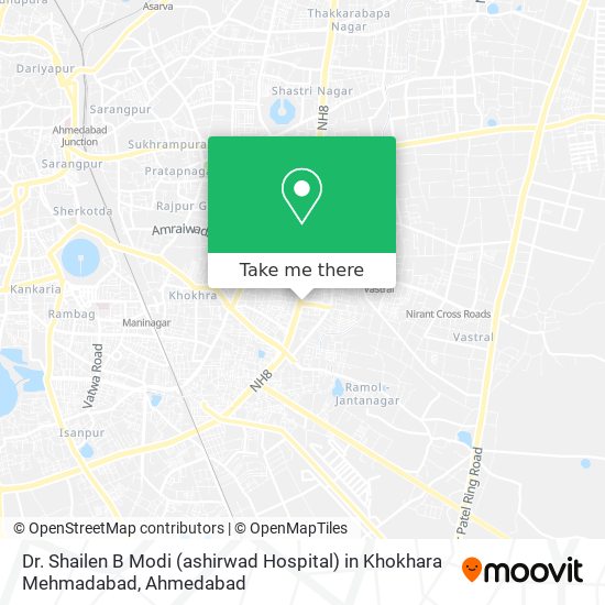 Dr. Shailen B Modi (ashirwad Hospital) in Khokhara Mehmadabad map