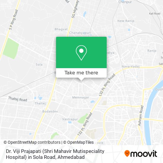 Dr. Viji Prajapati (Shri Mahavir Mutispeciality Hospital) in Sola Road map