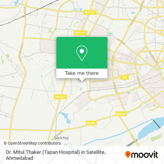 Dr. Mitul Thaker (Tapan Hospital) in Satellite map