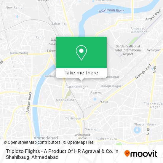 Tripiczo Flights - A Product Of HR Agrawal & Co. in Shahibaug map