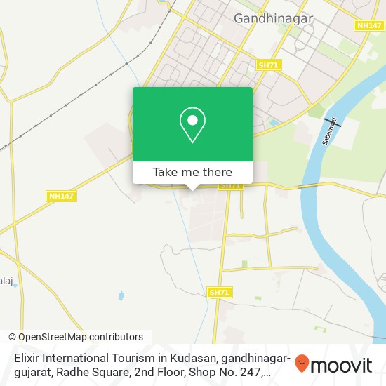 Elixir International Tourism in Kudasan, gandhinagar-gujarat, Radhe Square, 2nd Floor, Shop No. 247 map