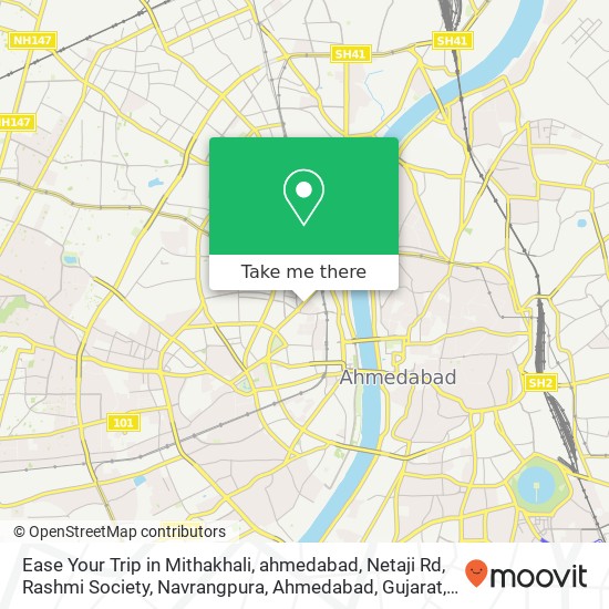 Ease Your Trip in Mithakhali, ahmedabad, Netaji Rd, Rashmi Society, Navrangpura, Ahmedabad, Gujarat map