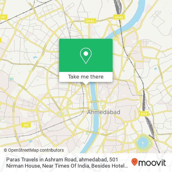 Paras Travels in Ashram Road, ahmedabad, 501 Nirman House, Near Times Of India, Besides Hotel Vice map