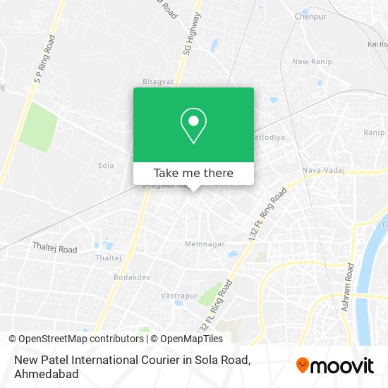 New Patel International Courier in Sola Road map