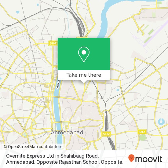 Overnite Express Ltd in Shahibaug Road, Ahmedabad, Opposite Rajasthan School, Opposite Shreenath Tr map