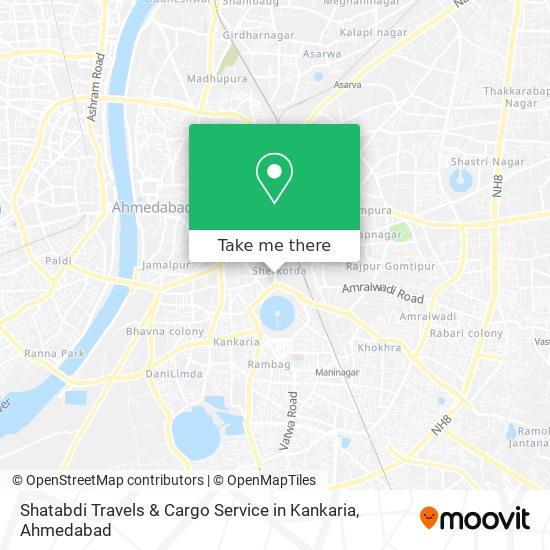 Shatabdi Travels & Cargo Service in Kankaria map