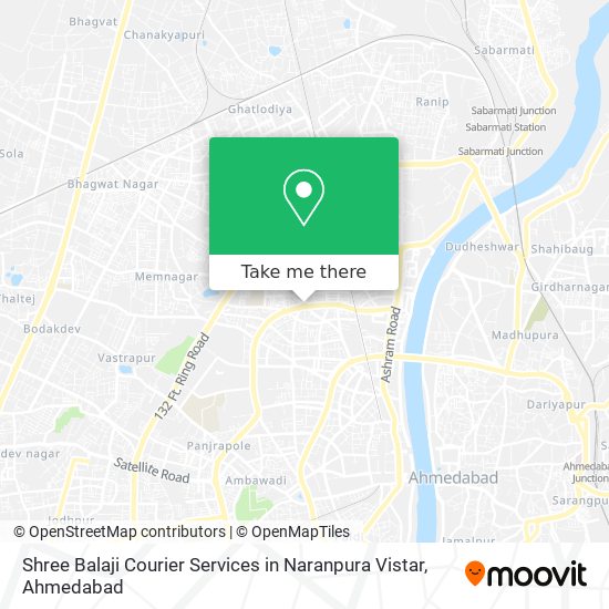 Shree Balaji Courier Services in Naranpura Vistar map