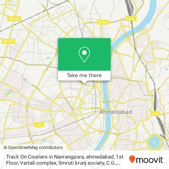 Track On Couriers in Navrangpura, ahmedabad, 1st Floor, Vartali complex, Smruti krunj society, C.G. map