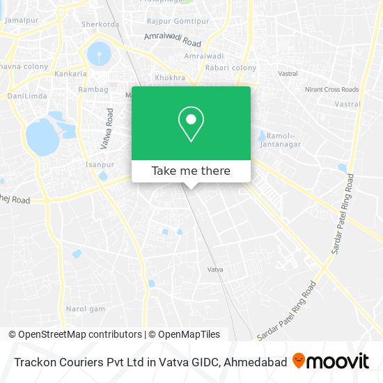 Trackon Couriers Pvt Ltd in Vatva GIDC map