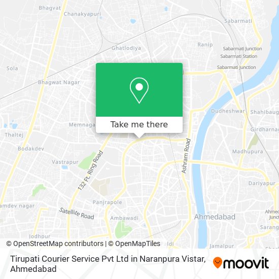 Tirupati Courier Service Pvt Ltd in Naranpura Vistar map