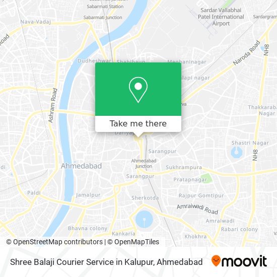 Shree Balaji Courier Service in Kalupur map