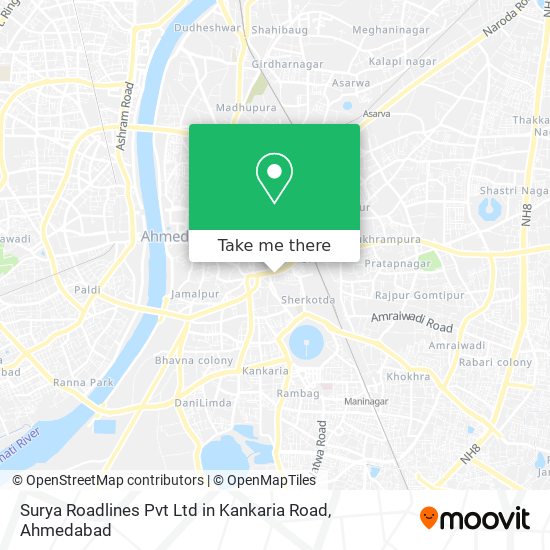 Surya Roadlines Pvt Ltd in Kankaria Road map