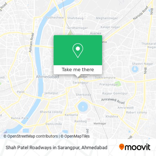 Shah Patel Roadways in Sarangpur map