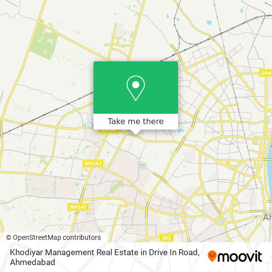 Khodiyar Management Real Estate in Drive In Road map