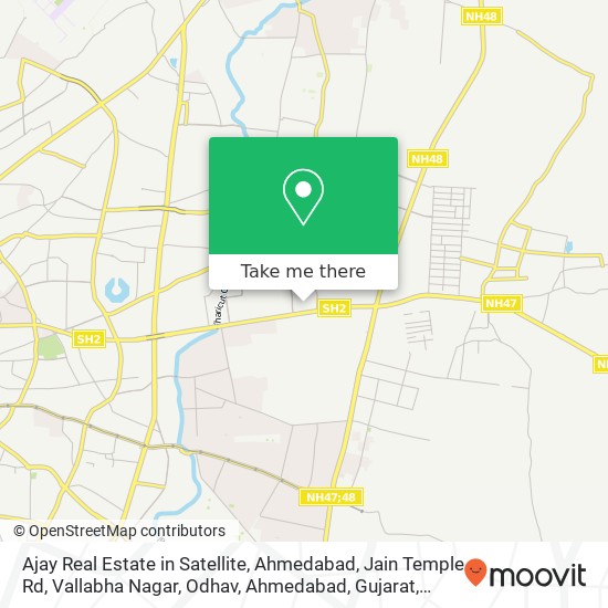 Ajay Real Estate in Satellite, Ahmedabad, Jain Temple Rd, Vallabha Nagar, Odhav, Ahmedabad, Gujarat map