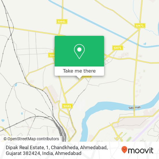 Dipak Real Estate, 1, Chandkheda, Ahmedabad, Gujarat 382424, India map