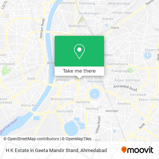 H K Estate in Geeta Mandir Stand map
