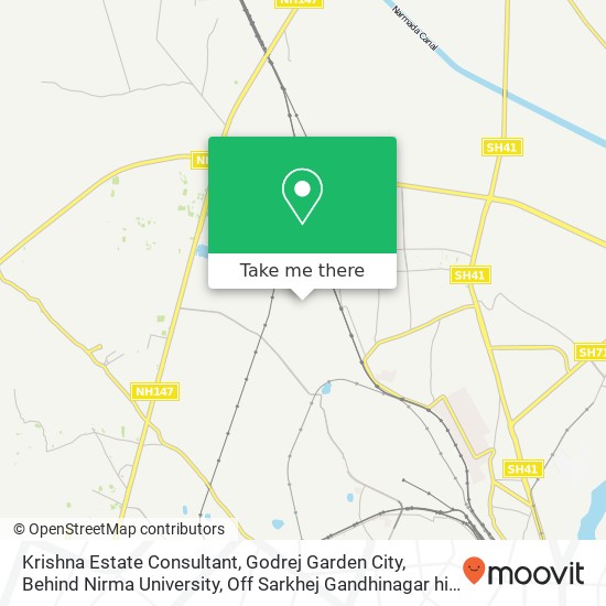 Krishna Estate Consultant, Godrej Garden City, Behind Nirma University, Off Sarkhej Gandhinagar hig map