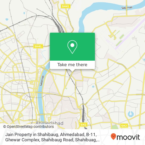 Jain Property in Shahibaug, Ahmedabad, B-11, Ghewar Complex, Shahibaug Road, Shahibuag, Ahmedabad, map
