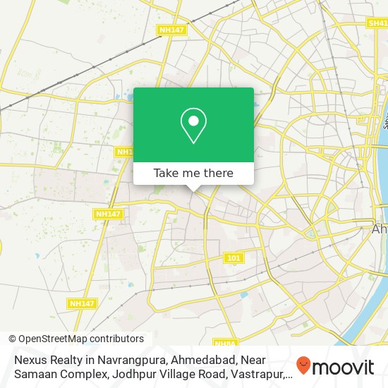 Nexus Realty in Navrangpura, Ahmedabad, Near Samaan Complex, Jodhpur Village Road, Vastrapur, Ahmed map