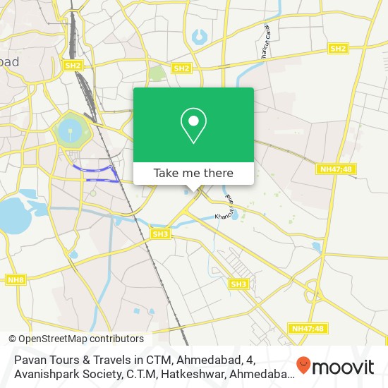 Pavan Tours & Travels in CTM, Ahmedabad, 4, Avanishpark Society, C.T.M, Hatkeshwar, Ahmedabad, Guja map