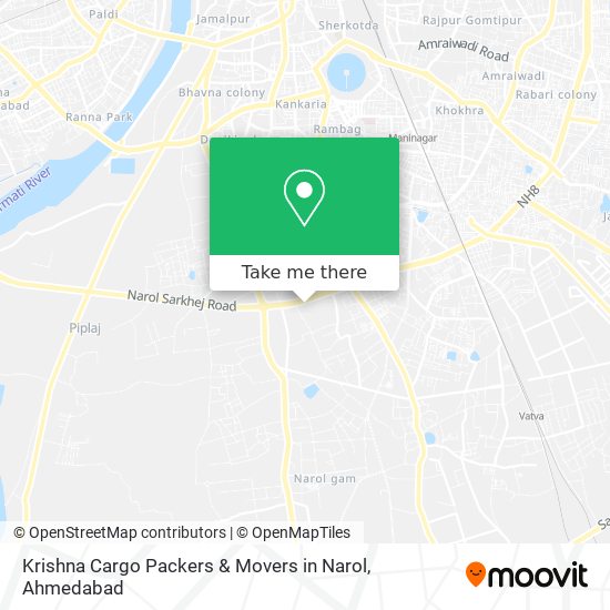 Krishna Cargo Packers & Movers in Narol map