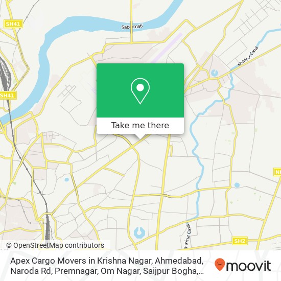 Apex Cargo Movers in Krishna Nagar, Ahmedabad, Naroda Rd, Premnagar, Om Nagar, Saijpur Bogha, Ahmed map