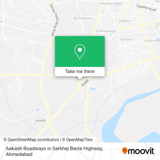 Aakash Roadways in Sarkhej Bavla Highway map