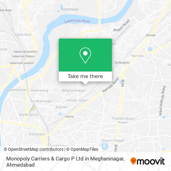 Monopoly Carriers & Cargo P Ltd in Meghaninagar map