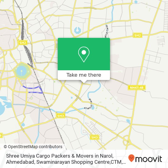 Shree Umiya Cargo Packers & Movers in Narol, Ahmedabad, Swaminarayan Shopping Centre,CTM, Narol-Nar map