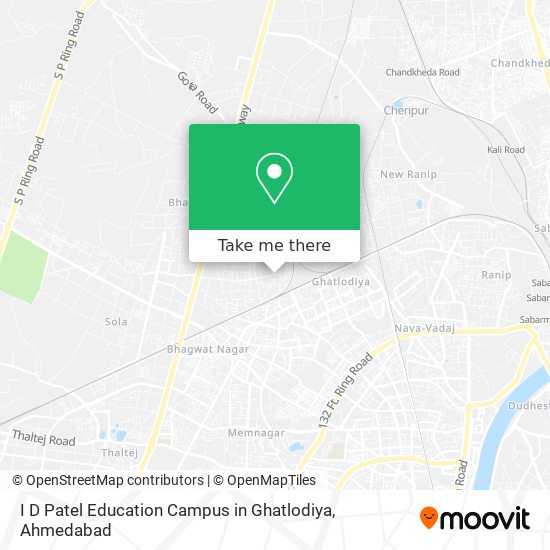 I D Patel Education Campus in Ghatlodiya map