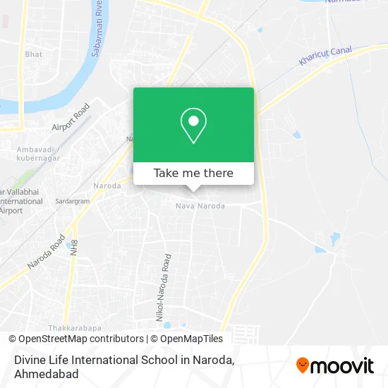 Divine Life International School in Naroda map