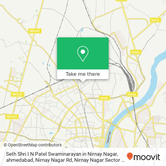 Seth Shri I N Patel Swaminarayan in Nirnay Nagar, ahmedabad, Nirnay Nagar Rd, Nirnay Nagar Sector V map