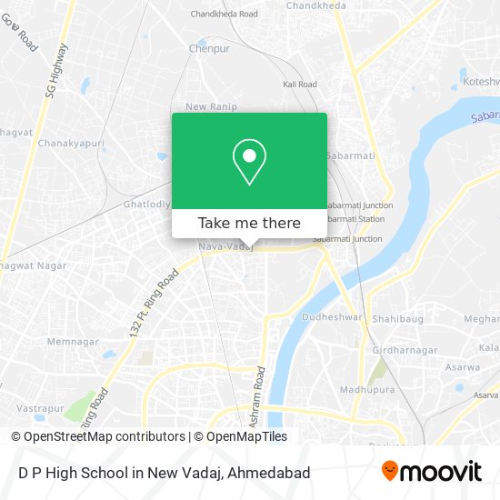 D P High School in New Vadaj map