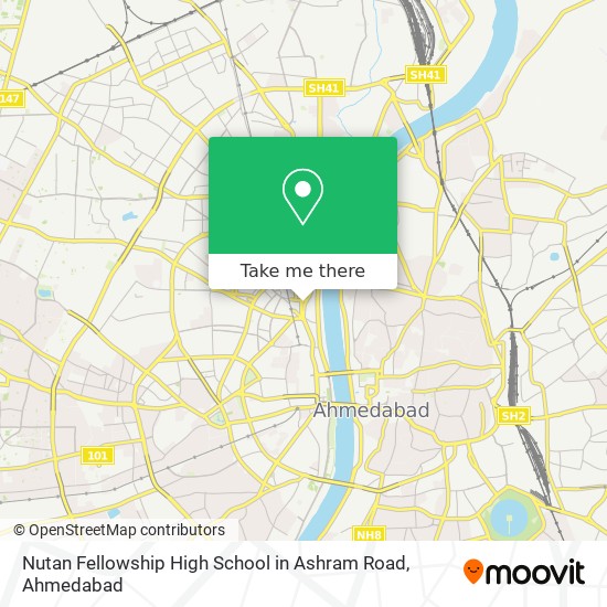 Nutan Fellowship High School in Ashram Road map