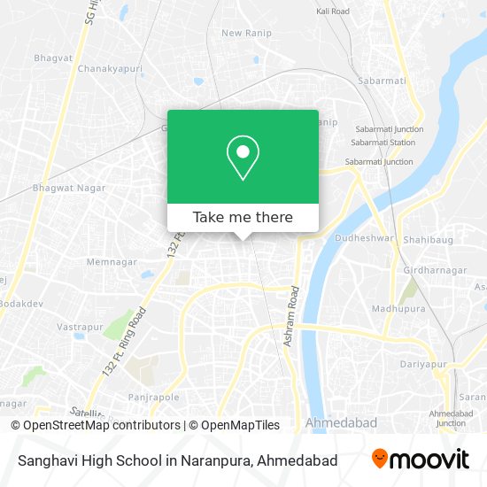 Sanghavi High School in Naranpura map