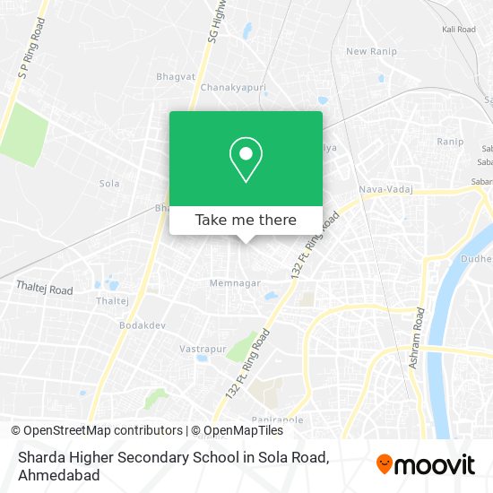 Sharda Higher Secondary School in Sola Road map