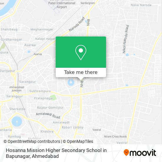 Hosanna Mission Higher Secondary School in Bapunagar map