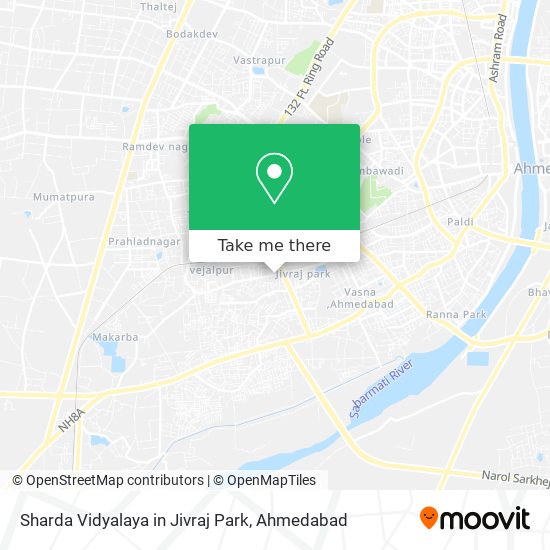 Sharda Vidyalaya in Jivraj Park map