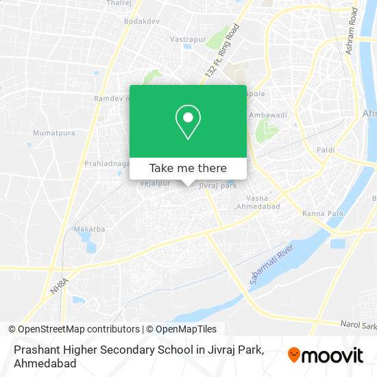 Prashant Higher Secondary School in Jivraj Park map