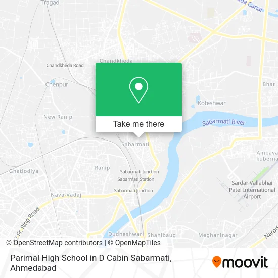 Parimal High School in D Cabin Sabarmati map