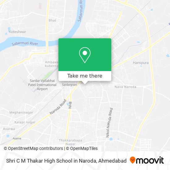 Shri C M Thakar High School in Naroda map