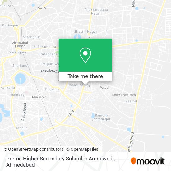 Prerna Higher Secondary School in Amraiwadi map