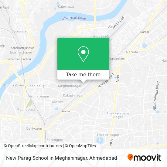 New Parag School in Meghaninagar map