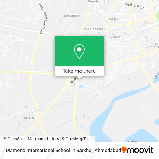 Diamond International School in Sarkhej map