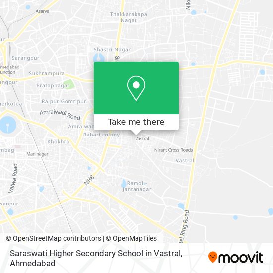 Saraswati Higher Secondary School in Vastral map