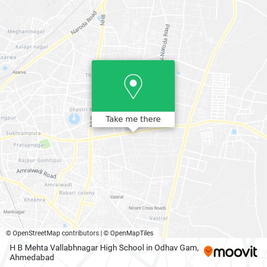 H B Mehta Vallabhnagar High School in Odhav Gam map